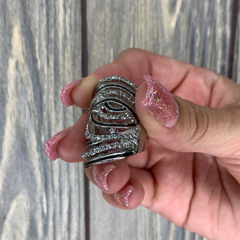 Black and silver ring